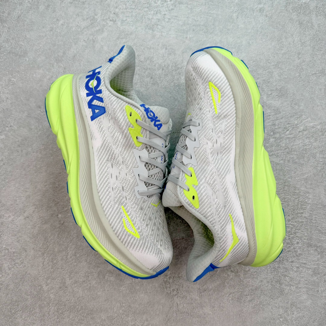 Hoka ONE ONE Clifton 9 低筒 舒适运动 防滑耐磨 透气跑步鞋 运动 波鞋 灰绿蓝 1132210-STLC