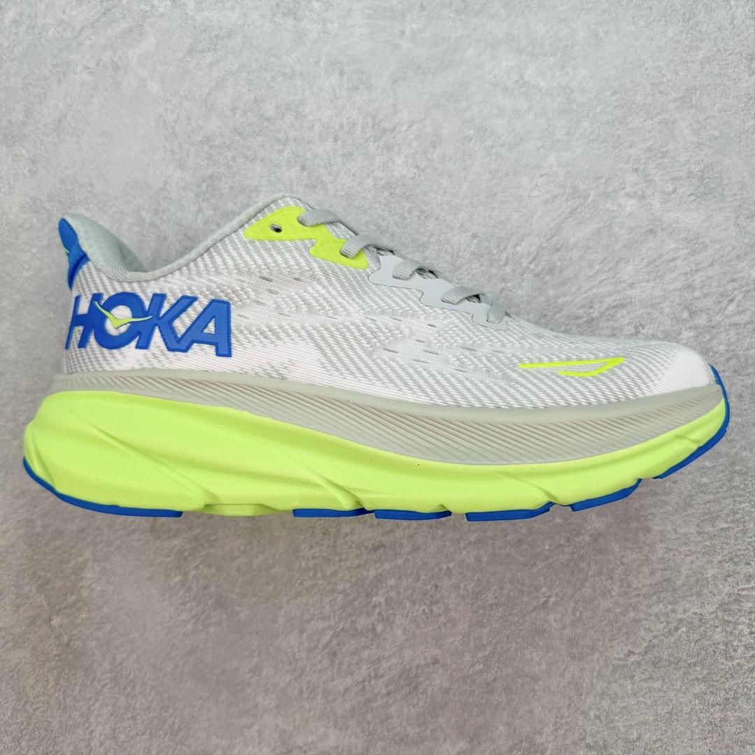 Hoka ONE ONE Clifton 9 低筒 舒适运动 防滑耐磨 透气跑步鞋 运动 波鞋 灰绿蓝 1132210-STLC