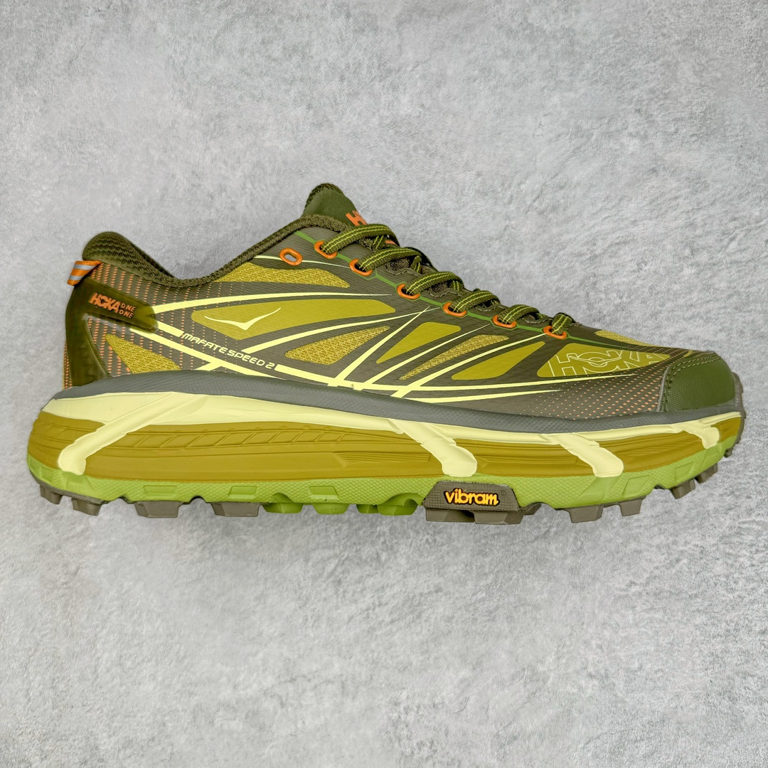 Hoka ONE ONE Mafate Speed 2 低筒 舒适减震 运动防滑耐磨 透气跑步鞋 轻便波鞋 黄色  1126851-DOGL