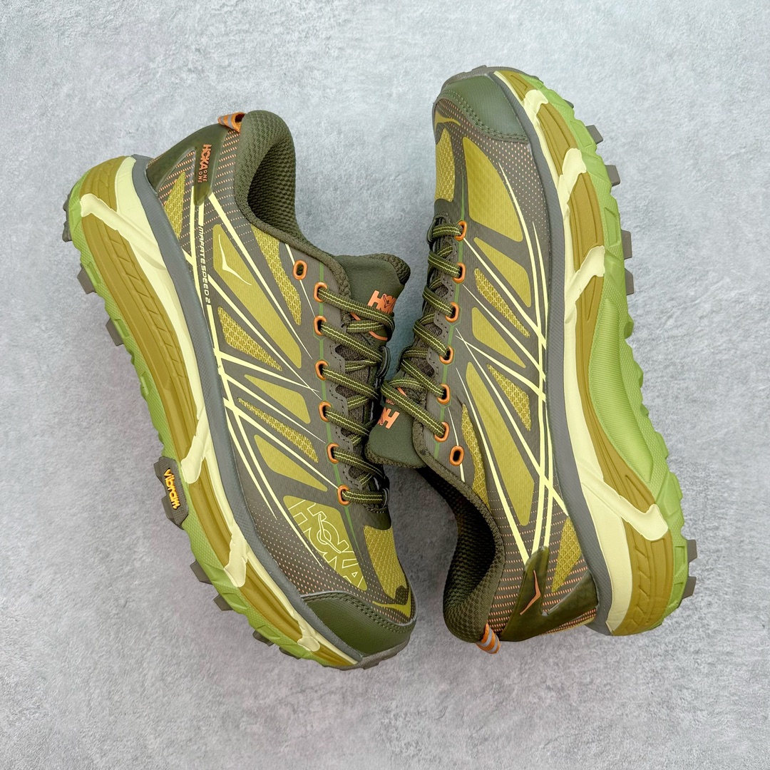 Hoka ONE ONE Mafate Speed 2 低筒 舒适减震 运动防滑耐磨 透气跑步鞋 轻便波鞋 黄色  1126851-DOGL