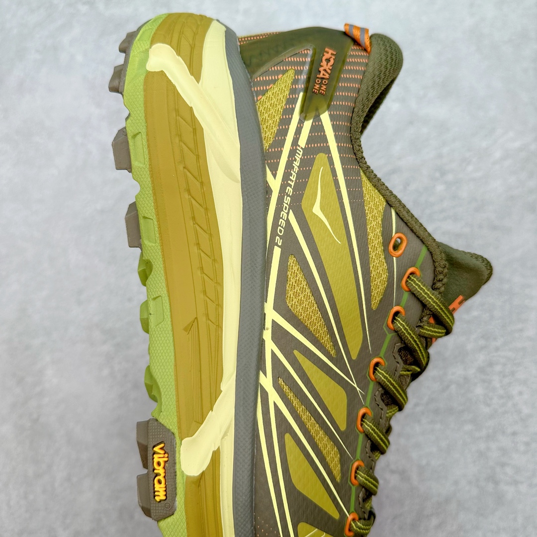 Hoka ONE ONE Mafate Speed 2 低筒 舒适减震 运动防滑耐磨 透气跑步鞋 轻便波鞋 黄色  1126851-DOGL