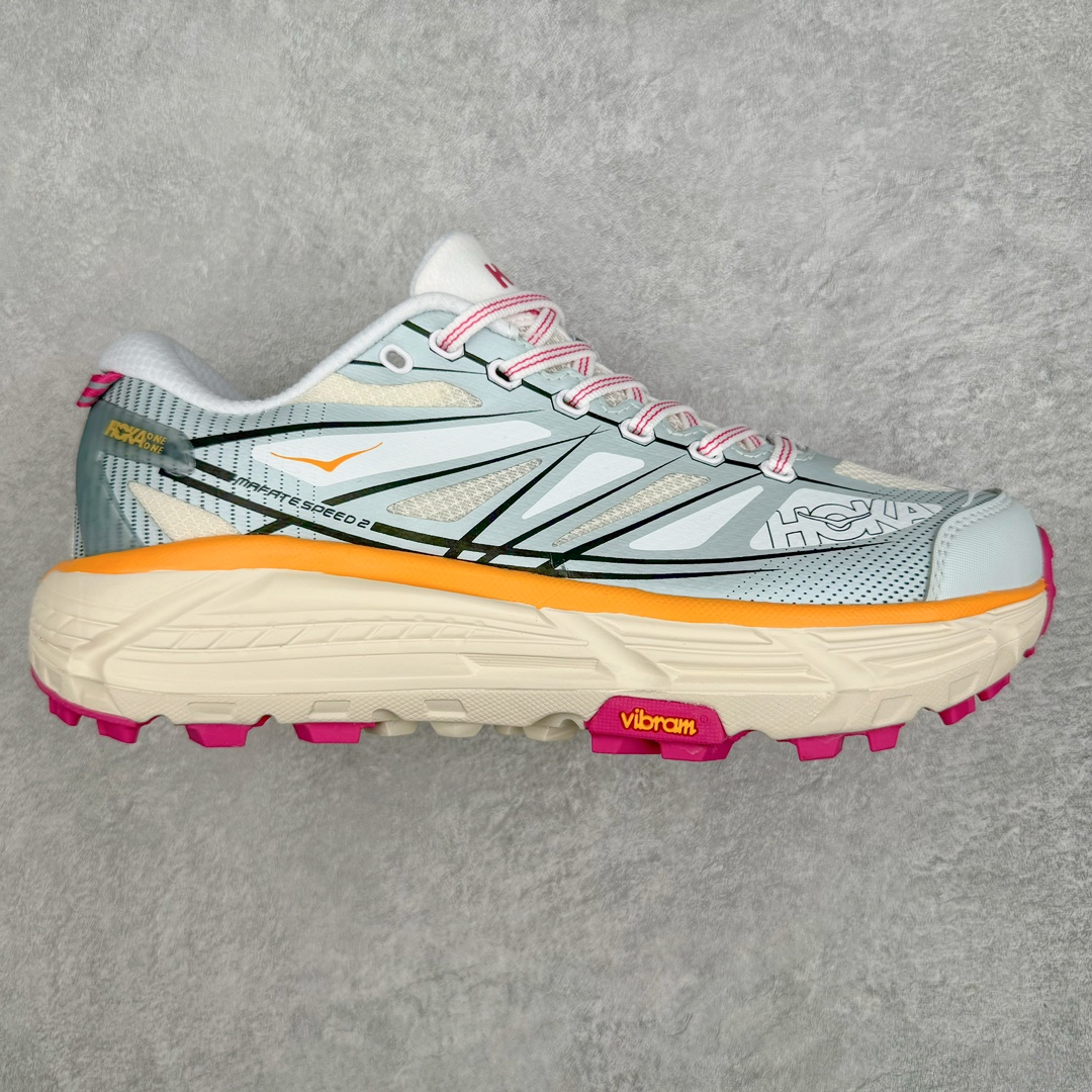 Hoka ONE ONE Mafate Speed 2 低筒 舒适减震 运动防滑耐磨 透气跑步鞋 轻便波鞋 白蓝  1126851-WIFL