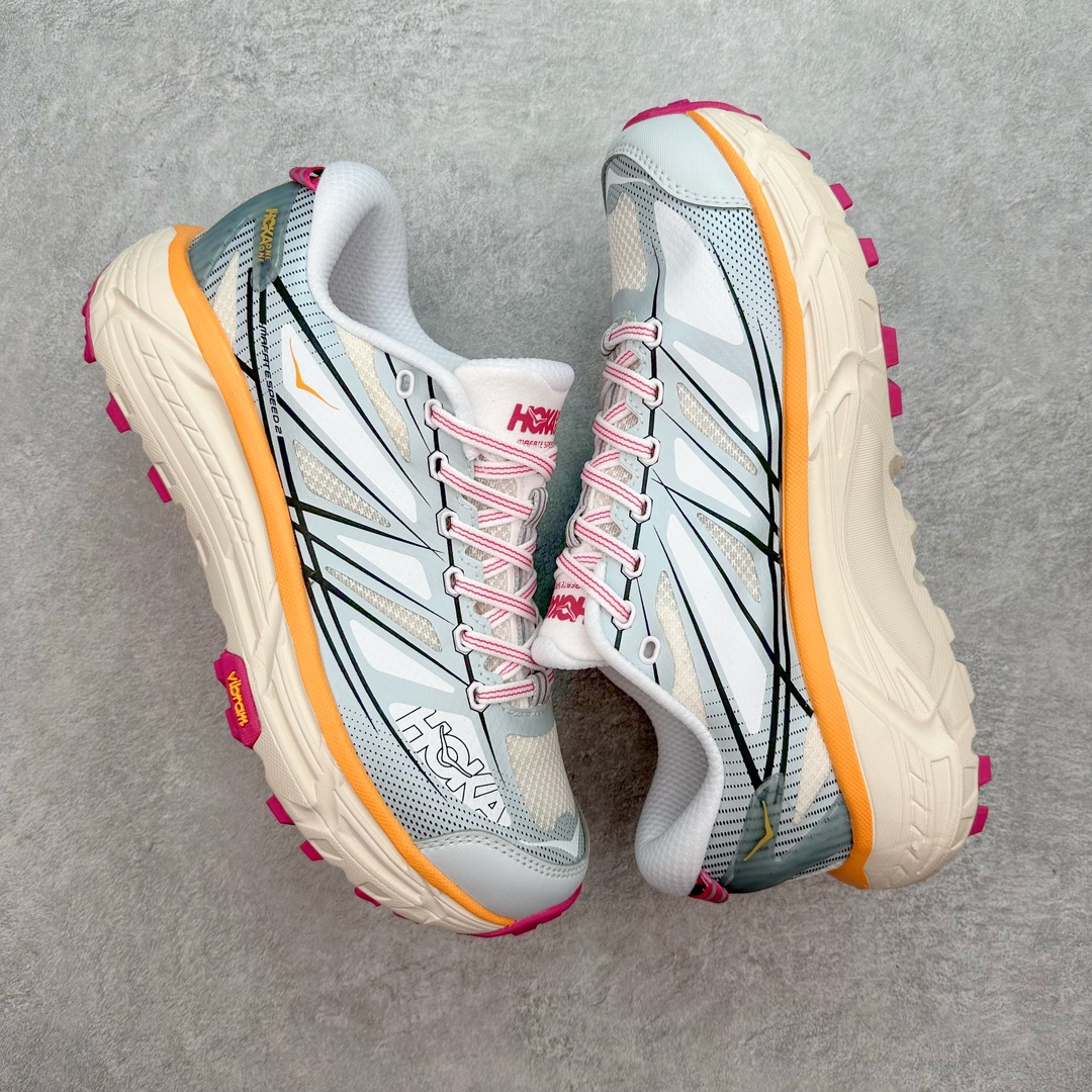 Hoka ONE ONE Mafate Speed 2 低筒 舒适减震 运动防滑耐磨 透气跑步鞋 轻便波鞋 白蓝  1126851-WIFL