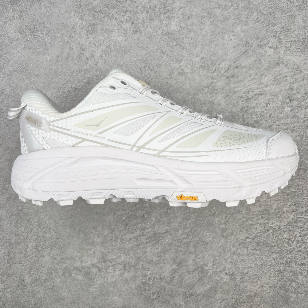 Hoka ONE ONE Mafate Speed 2 低筒 舒适减震 运动防滑耐磨 透气跑步鞋 轻便波鞋 白灰 1126851-WLRC