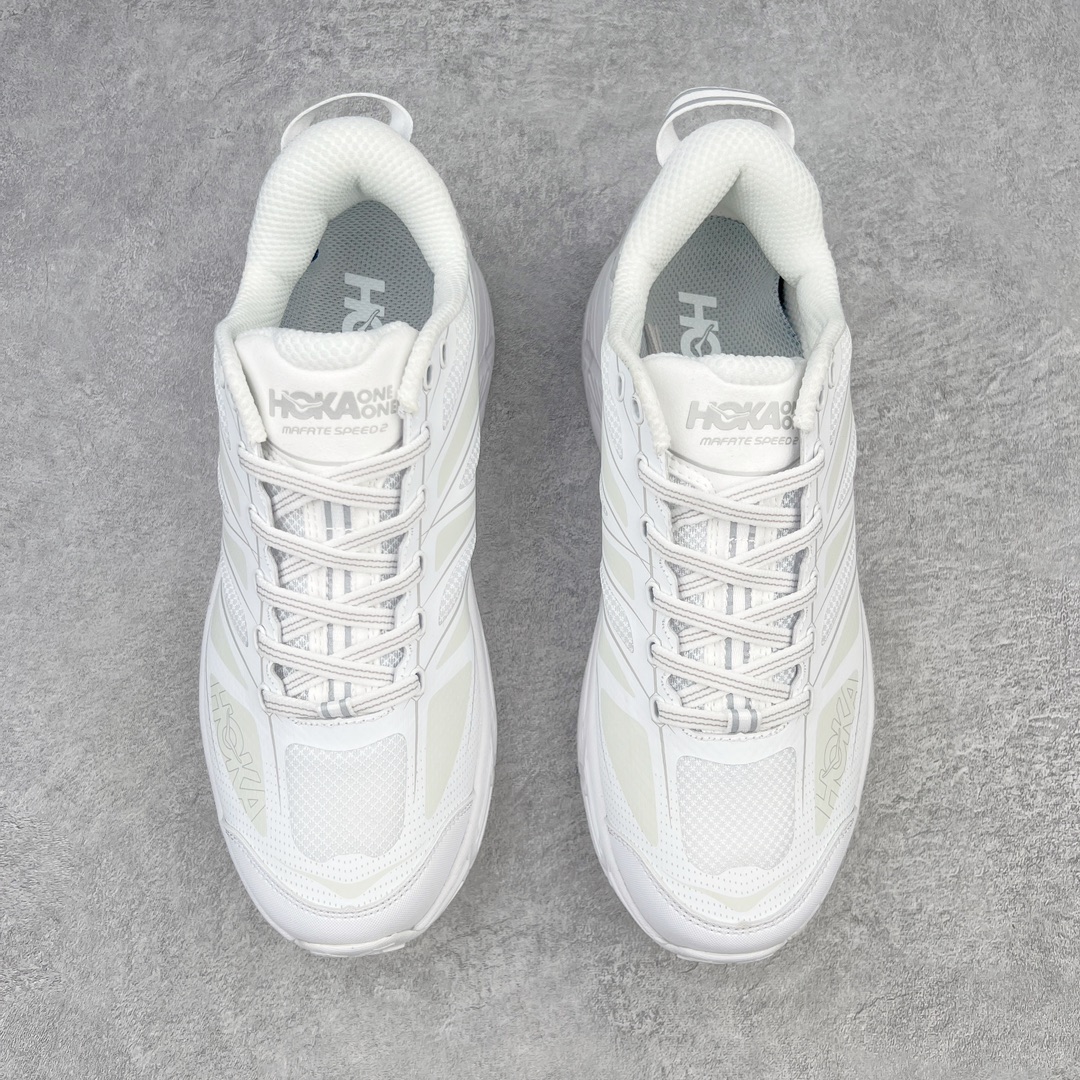 Hoka ONE ONE Mafate Speed 2 低筒 舒适减震 运动防滑耐磨 透气跑步鞋 轻便波鞋 白灰 1126851-WLRC