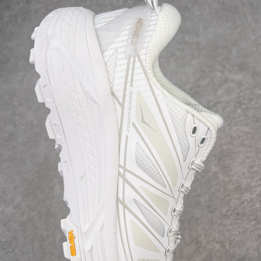 Hoka ONE ONE Mafate Speed 2 低筒 舒适减震 运动防滑耐磨 透气跑步鞋 轻便波鞋 白灰 1126851-WLRC