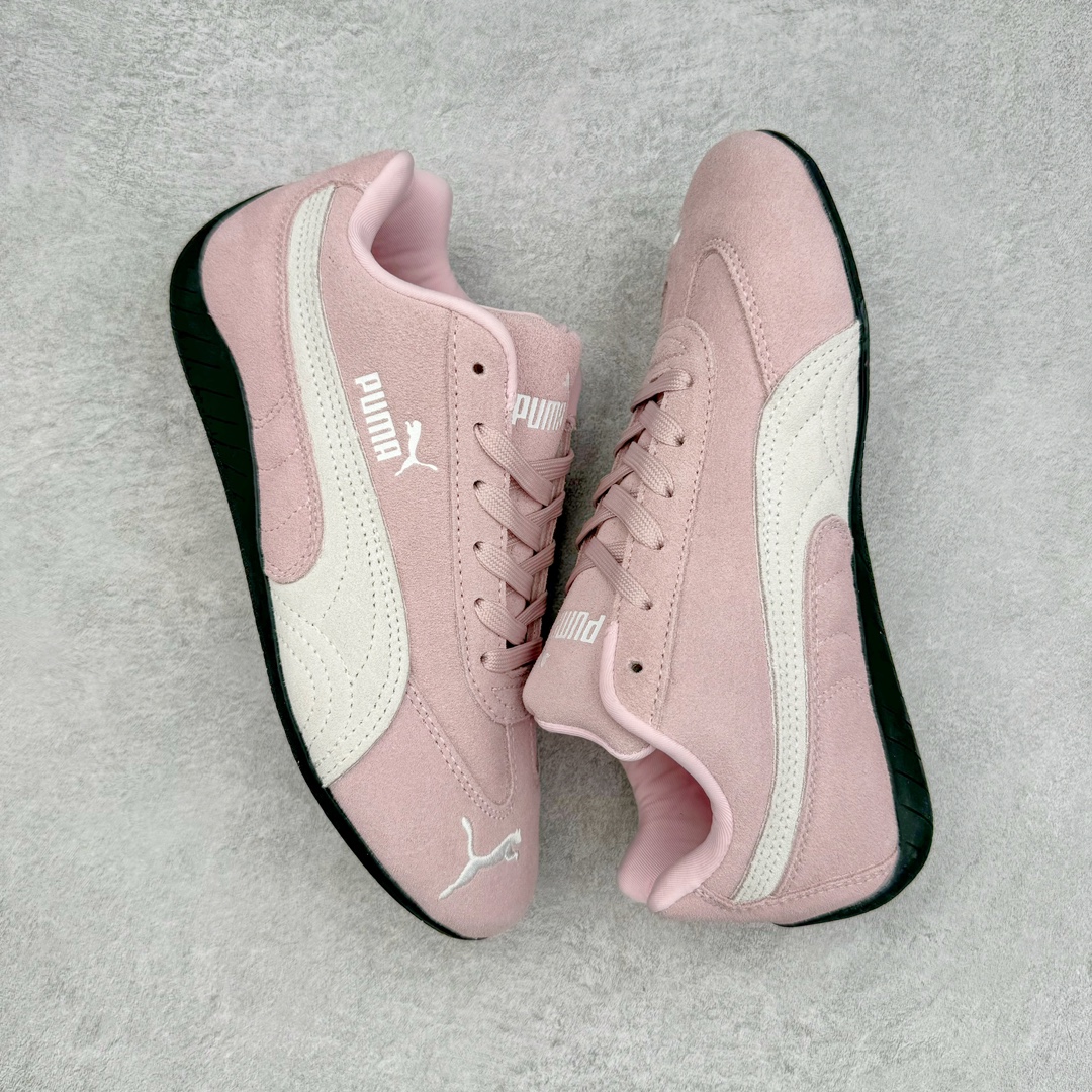  PUMA  Speedcat  圆头系带 二层绒面皮防滑耐磨 低筒 舒适时尚 赛车 跑步鞋 休闲鞋 波鞋 粉色 398846-01