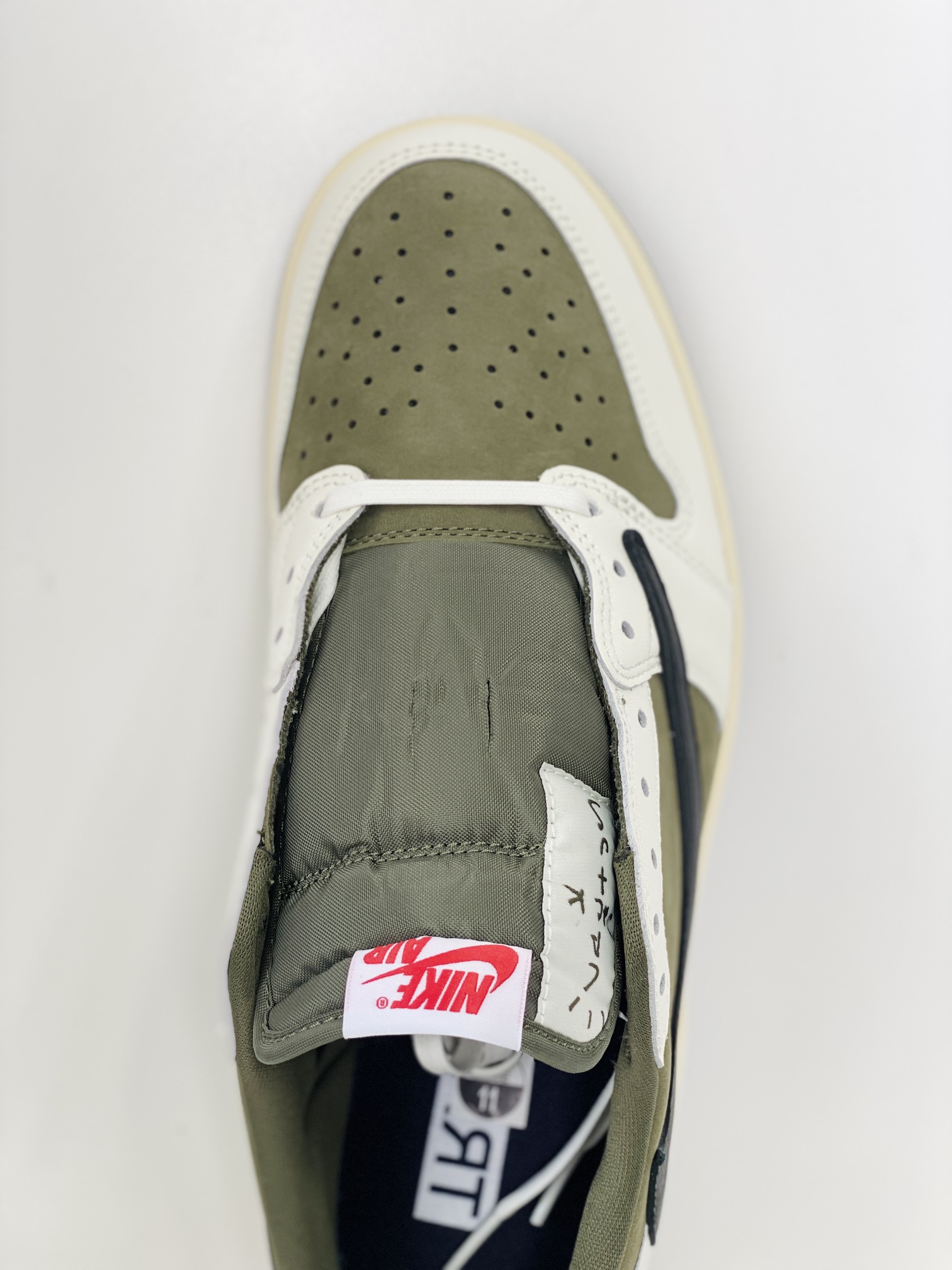  天花板 Travis Scott x Air Jordan 1 Low Medium Olive  AJ1 8.0 倒钩  低筒 倒钩 板鞋 篮球鞋 波鞋 男女同款 米绿 DM7866-200