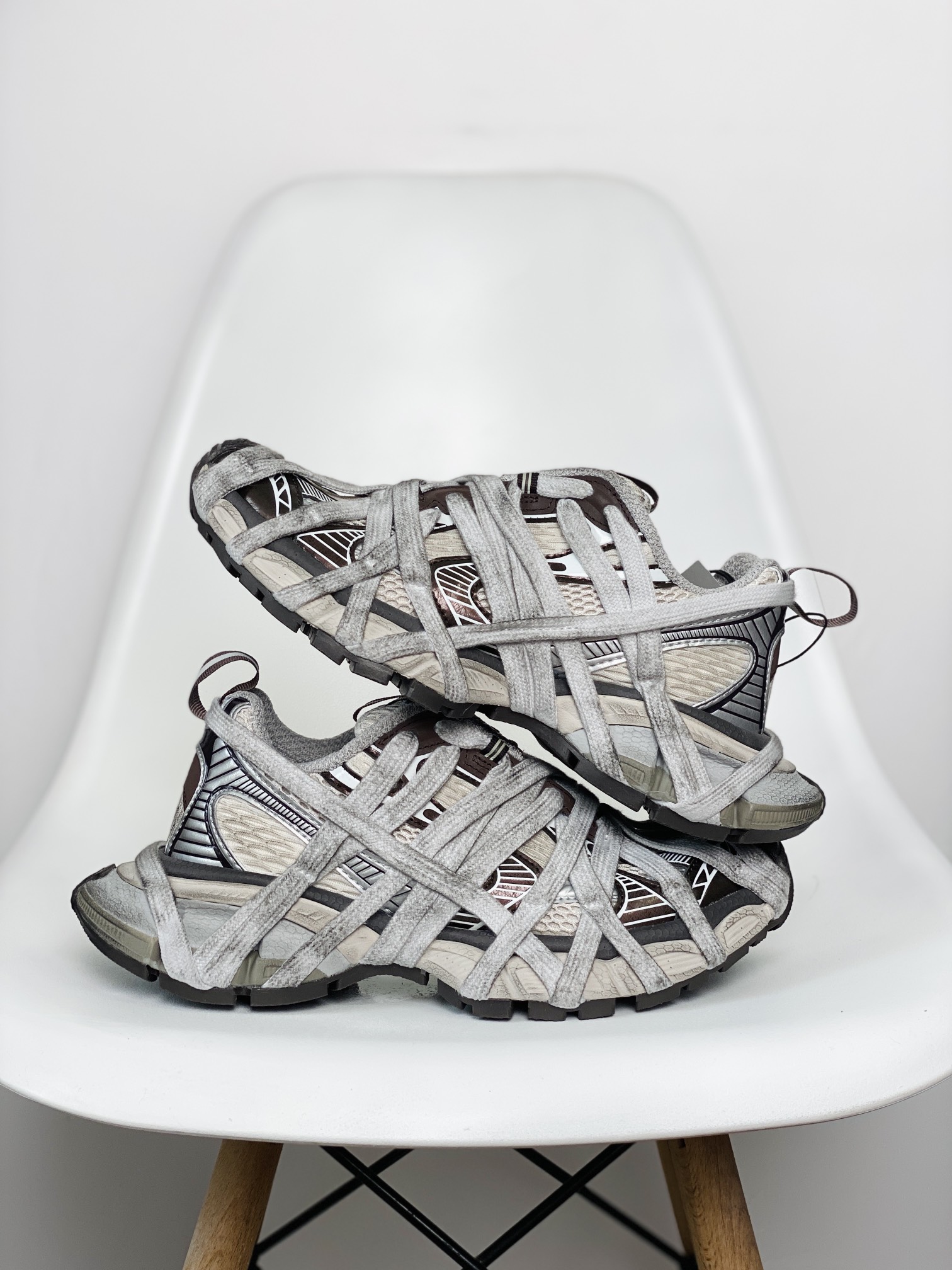  Balenciaga 巴黎世家 3XL 蜘蛛网 网布 系带 做旧 低筒 老爹鞋 运动 复古板鞋 休闲鞋 男鞋 女鞋   