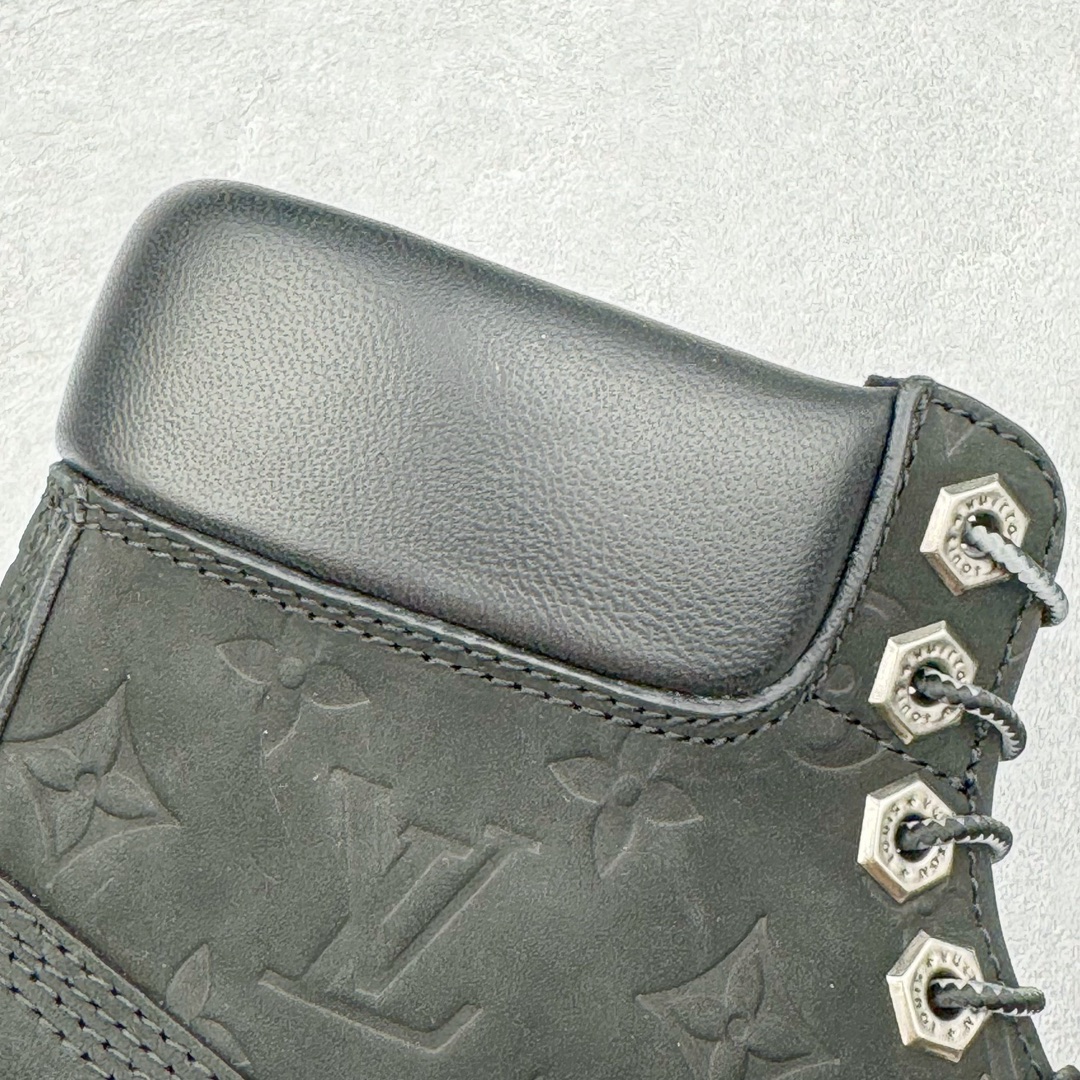  Louis Vuitton x Timberland 6英寸 满印老花 圆头 压纹防水绒面 大黄靴 马丁靴 男女同款 黑色1AD7YP