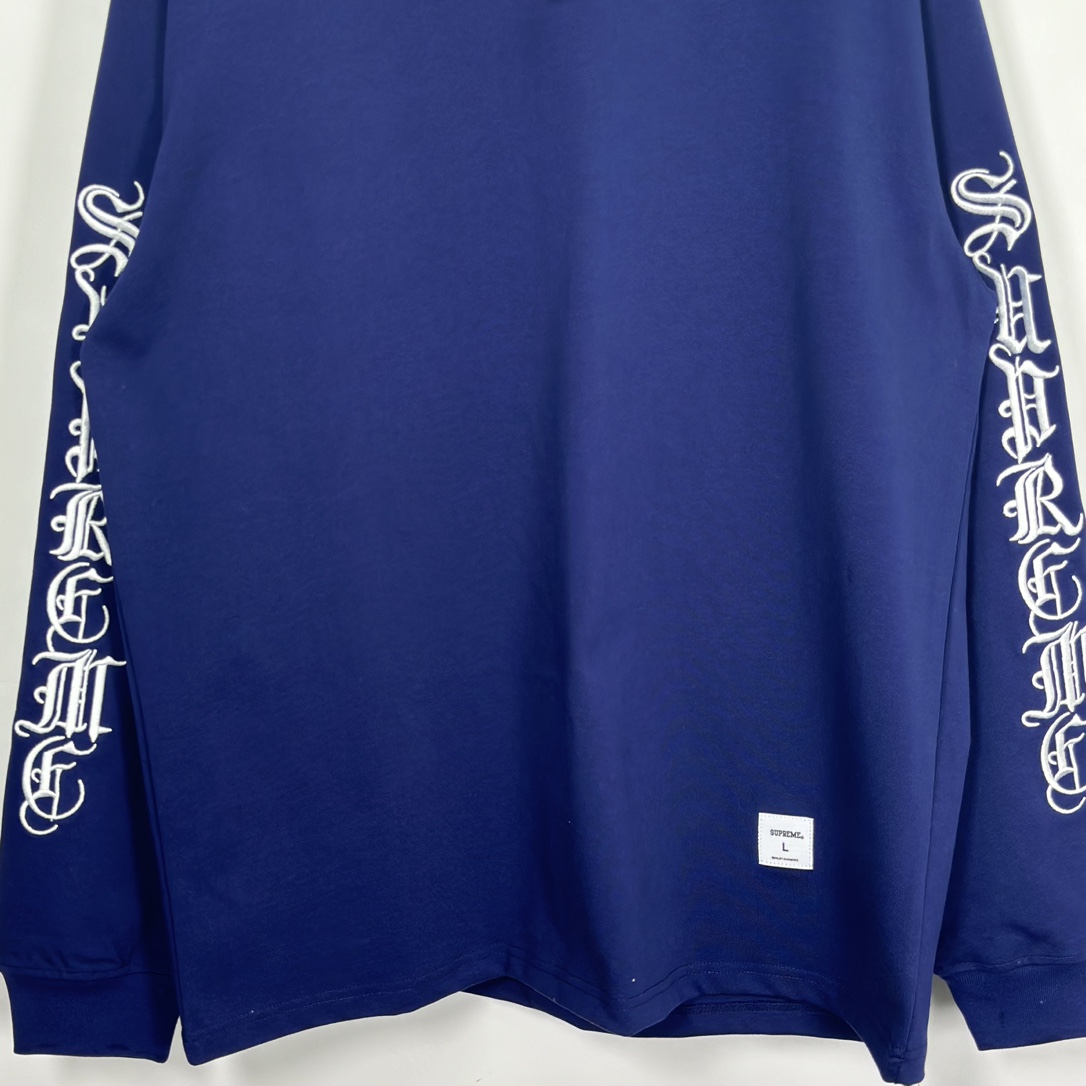  Supreme SS24 WEEK3  袖子刺绣 微标 梵文 圆领 长袖 T恤 男女同款  SUP-FW24-058