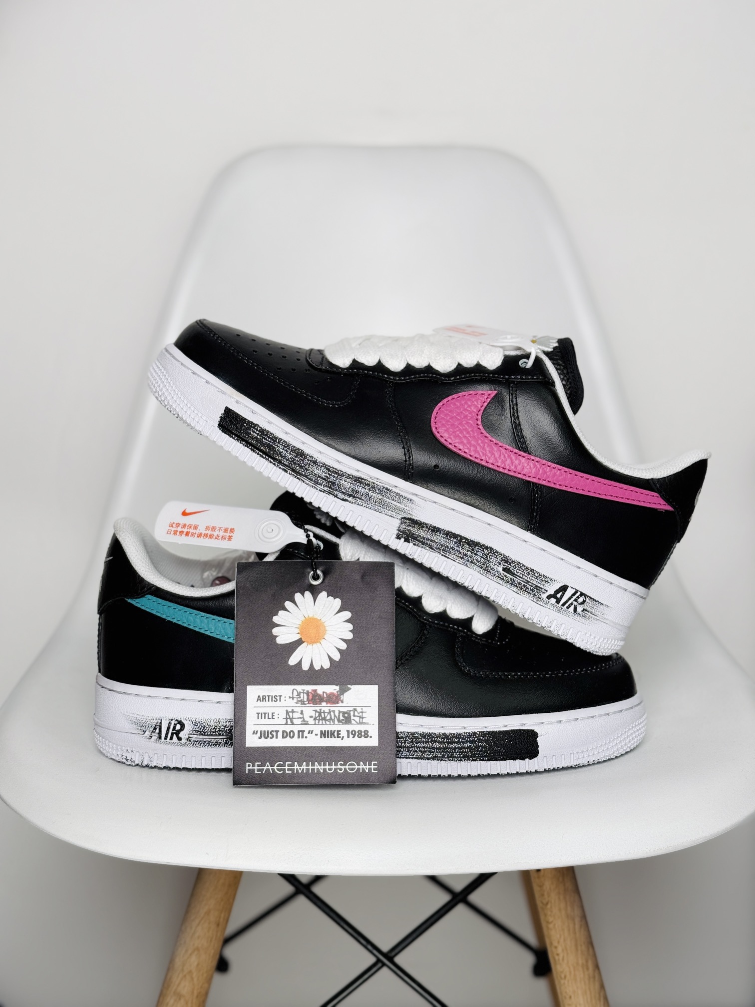  PEACEMINUSONE Air Force 1 Para Noise 空军 权志龙3.0 刮刮乐 小雏菊 低筒 休闲鞋 板鞋 男鞋 女鞋 黑绿粉  AQ3692-004