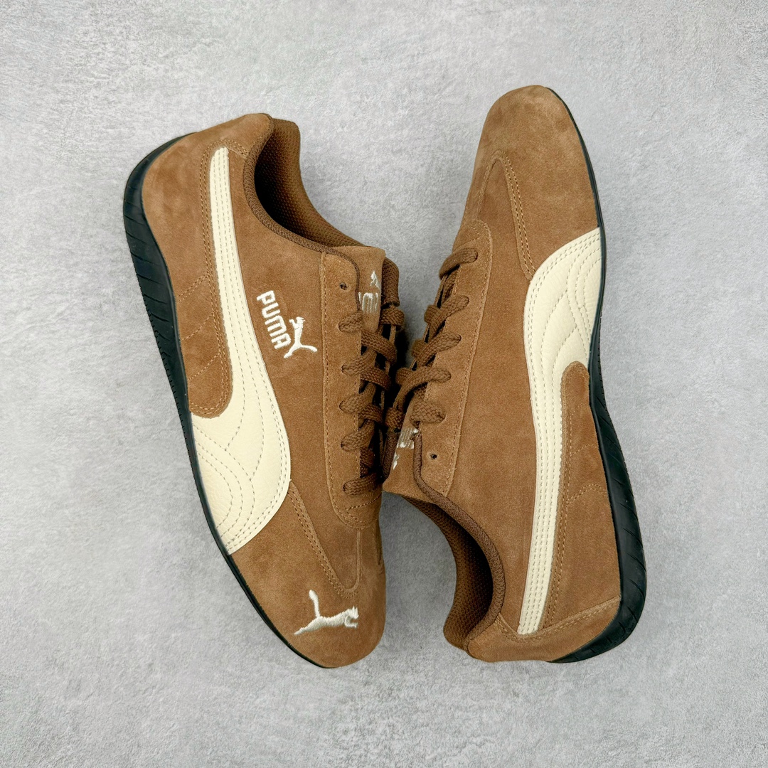 PUMA  Speedcat  圆头系带 二层绒面皮防滑耐磨 低筒 舒适时尚 赛车 跑步鞋 休闲鞋 波鞋 棕色 398847-02