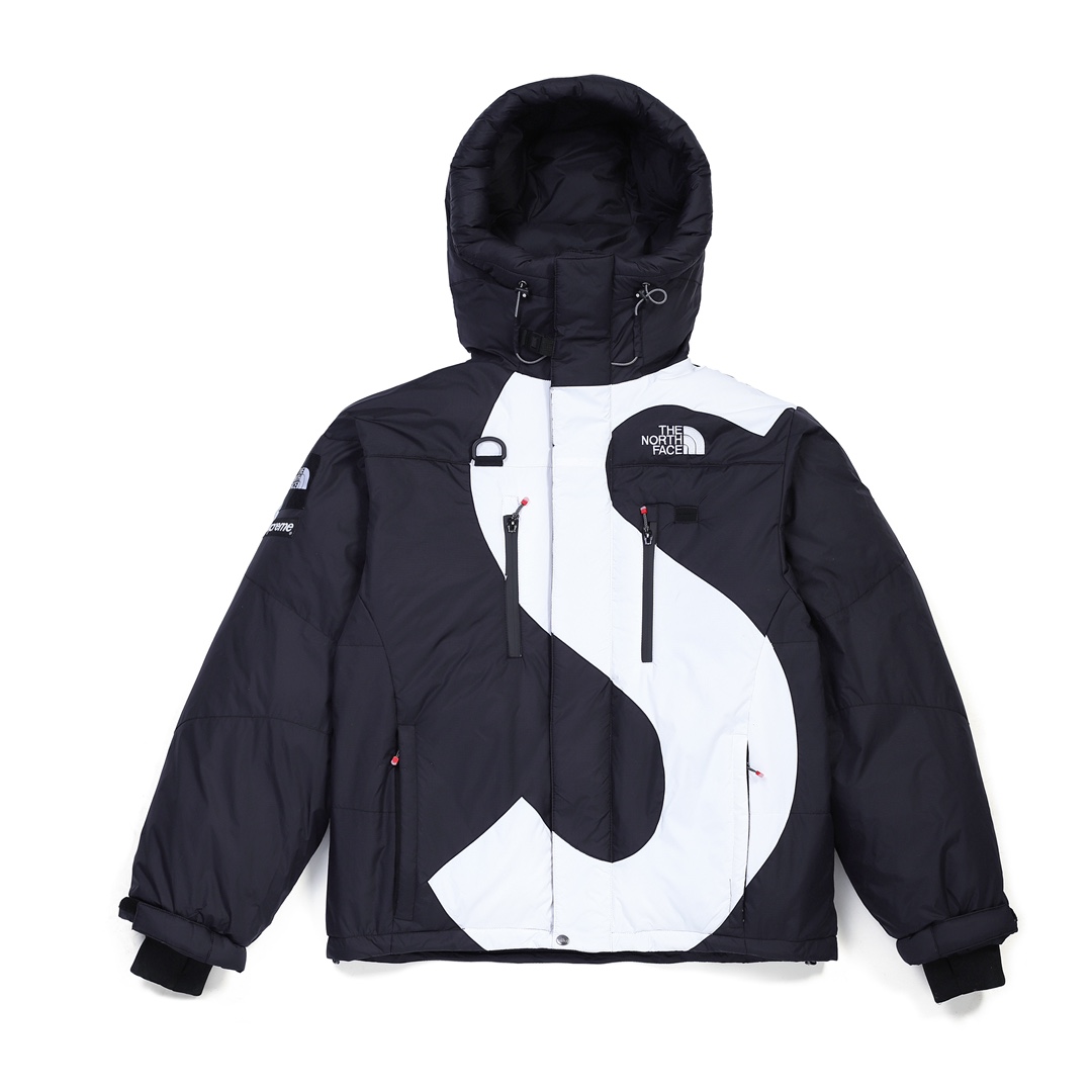 Supreme THE NORTH FAGE 大S 北面 脸 微标 字母 印花拼接 长袖 风衣 夹克 外套  连帽羽绒服 冬季 男女同款 
