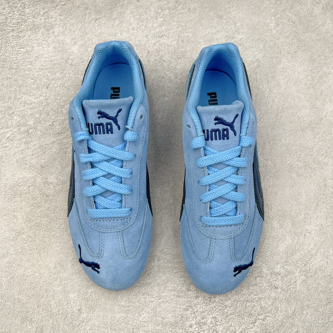  PUMA  Speedcat  圆头系带 二层绒面皮防滑耐磨 低筒 舒适时尚 赛车 跑步鞋 休闲鞋 波鞋 蓝色 398847-01