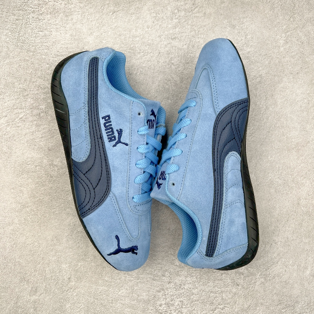  PUMA  Speedcat  圆头系带 二层绒面皮防滑耐磨 低筒 舒适时尚 赛车 跑步鞋 休闲鞋 波鞋 蓝色 398847-01