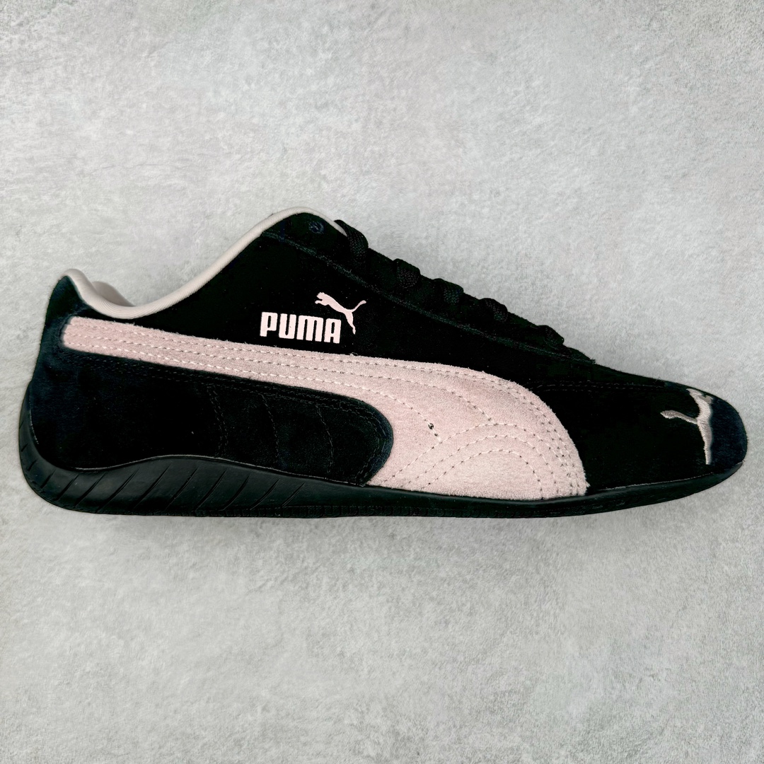  PUMA  Speedcat  圆头系带 二层绒面皮防滑耐磨 低筒 舒适时尚 赛车 跑步鞋 休闲鞋 波鞋 黑粉 398846-09