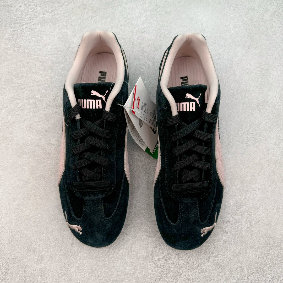  PUMA  Speedcat  圆头系带 二层绒面皮防滑耐磨 低筒 舒适时尚 赛车 跑步鞋 休闲鞋 波鞋 黑粉 398846-09