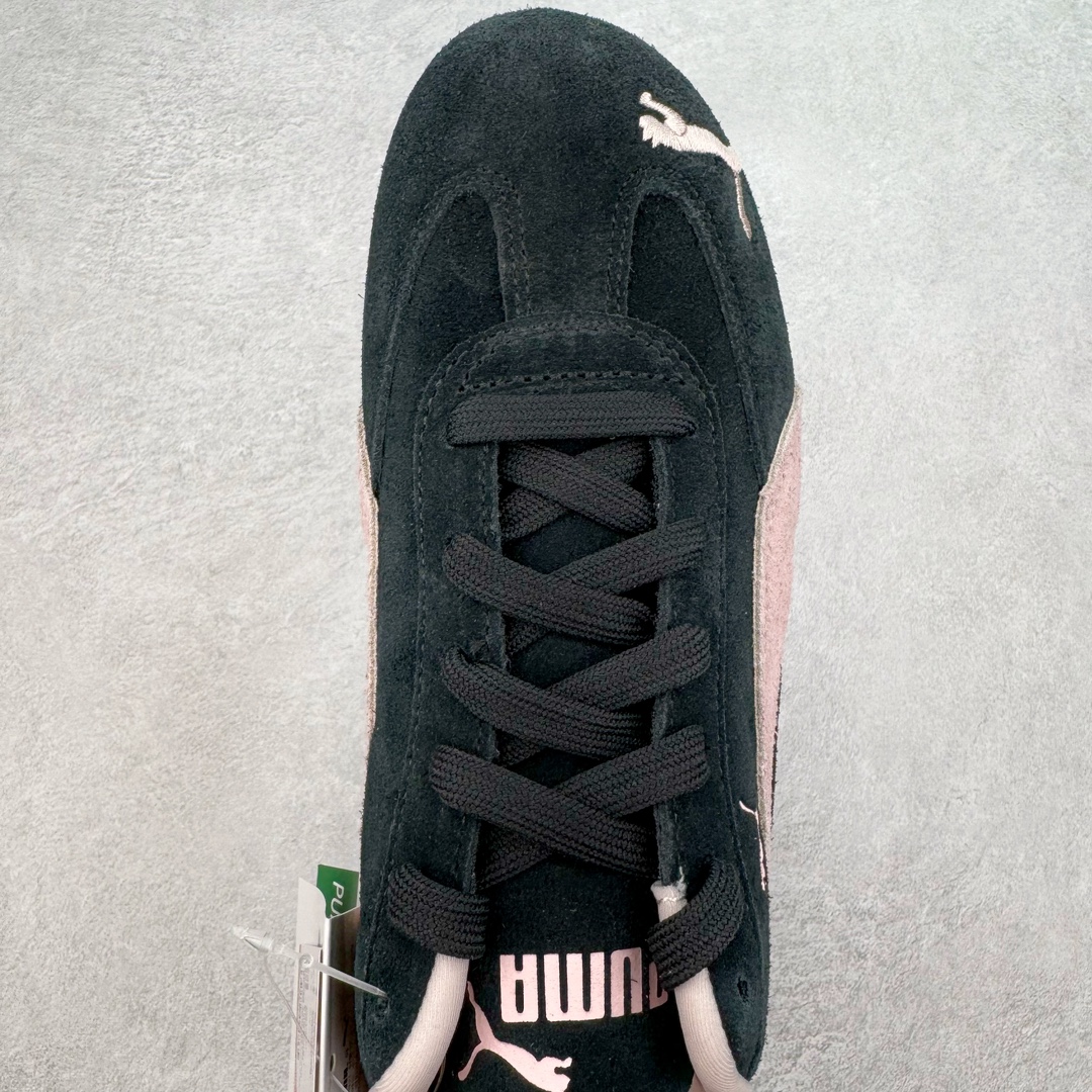  PUMA  Speedcat  圆头系带 二层绒面皮防滑耐磨 低筒 舒适时尚 赛车 跑步鞋 休闲鞋 波鞋 黑粉 398846-09