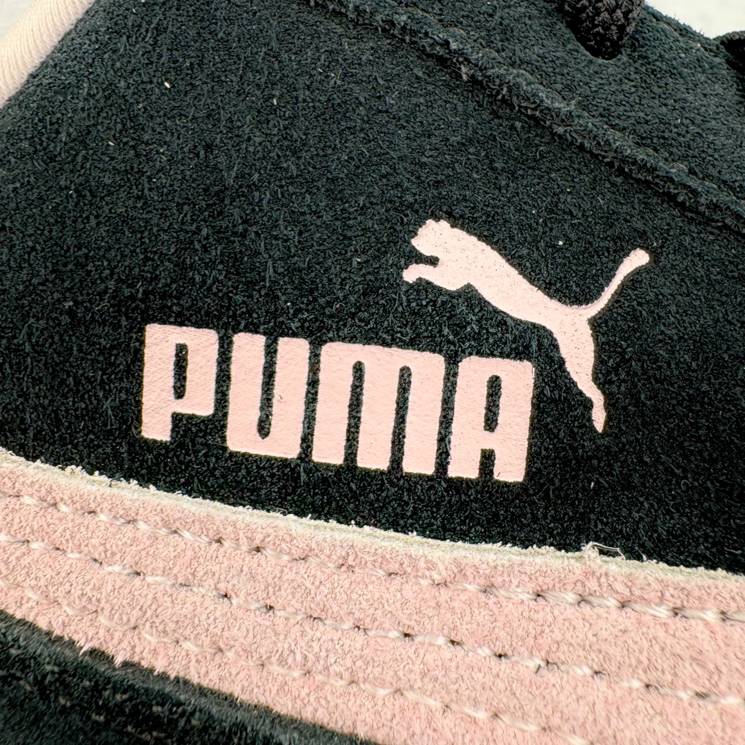  PUMA  Speedcat  圆头系带 二层绒面皮防滑耐磨 低筒 舒适时尚 赛车 跑步鞋 休闲鞋 波鞋 黑粉 398846-09
