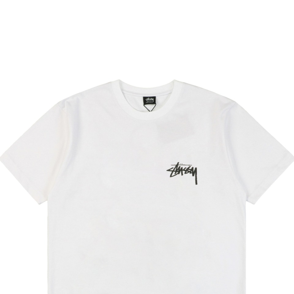  Stussy 樱桃 黑8 八 图案印花 短袖 圆领 套头 T 恤 夏季 男女同款 黑色 白色 