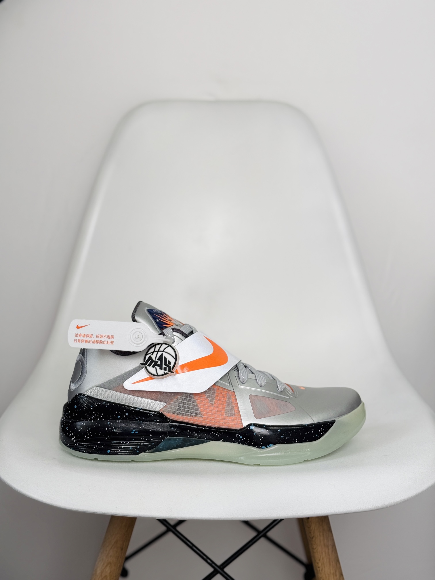 灭世纯原 KD4 Galaxy 杜兰特4代 低筒 前后气垫 缓震休闲 篮球鞋 波鞋 男款 黑银色 FD2635-001