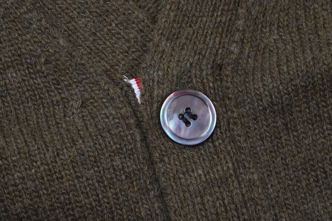  Thom Browne 四杠 开衫 条纹提花羊毛衫  针织衫 开衫 毛衣 外套 长袖 男女同款 军绿色