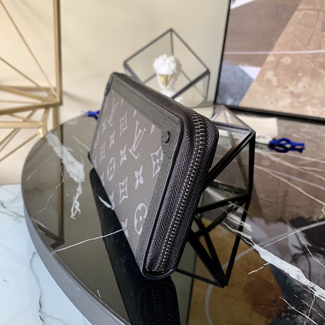  LOUIS VUITTON Zippy Wallet Trunk Eclipse LV 路易威登  钱包  长夹 哑光灰黑色 M80558