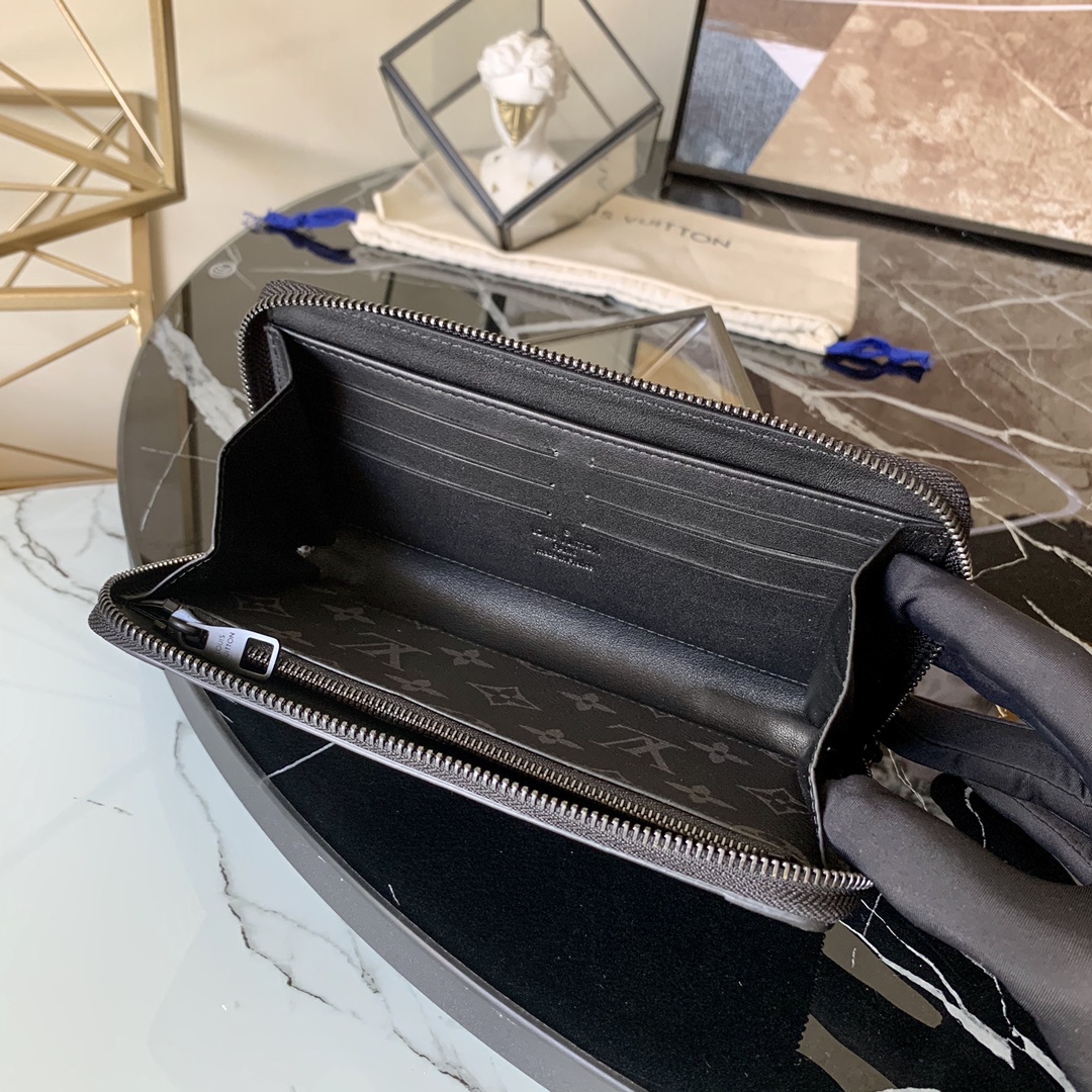  LOUIS VUITTON Zippy Wallet Trunk Eclipse LV 路易威登  钱包  长夹 哑光灰黑色 M80558