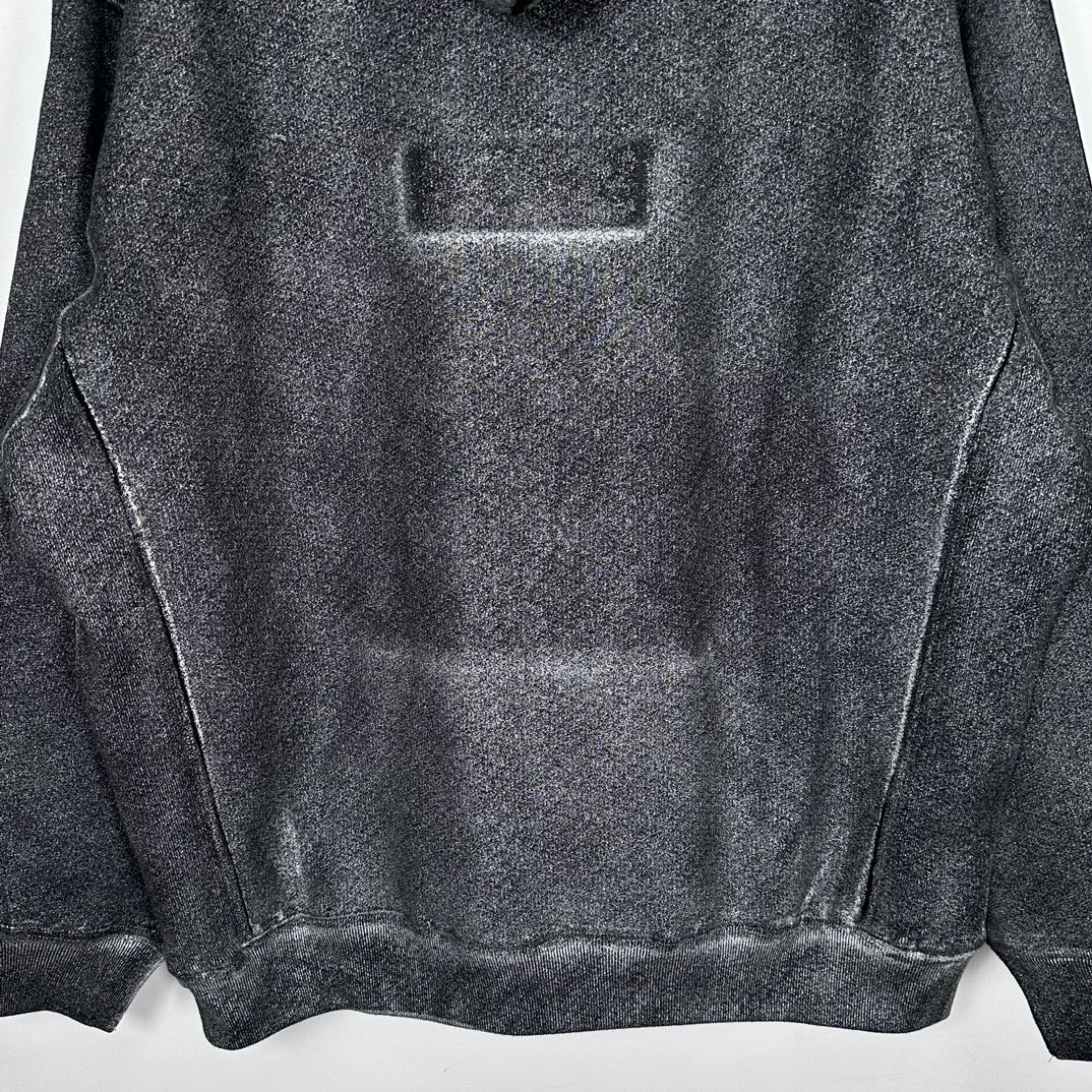 Supreme x MM6 Maison Margiela  马吉拉 FOIL BOX LOGO SWEATSHIRT 连帽 加绒长袖 黑色 灰色 SS24sw33