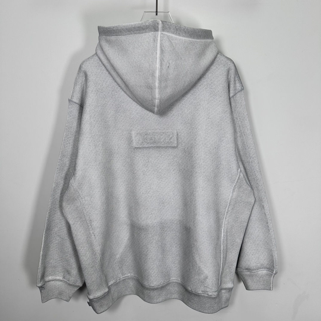 Supreme x MM6 Maison Margiela  马吉拉 FOIL BOX LOGO SWEATSHIRT 连帽 加绒长袖 黑色 灰色 SS24sw33