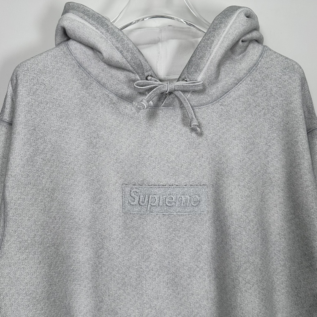 Supreme x MM6 Maison Margiela  马吉拉 FOIL BOX LOGO SWEATSHIRT 连帽 加绒长袖 黑色 灰色 SS24sw33