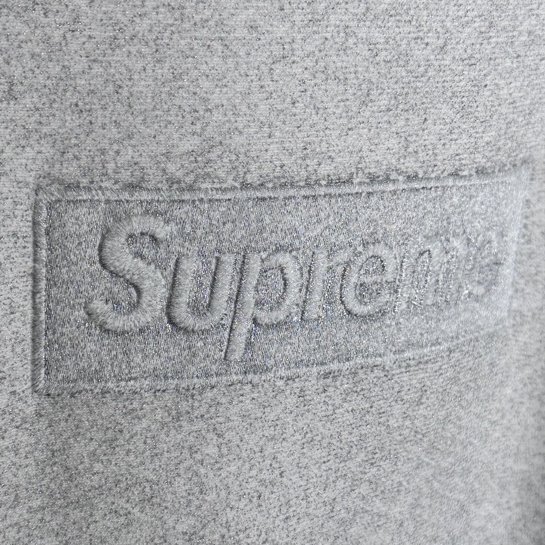Supreme x MM6 Maison Margiela  马吉拉 FOIL BOX LOGO SWEATSHIRT 连帽 加绒长袖 黑色 灰色 SS24sw33