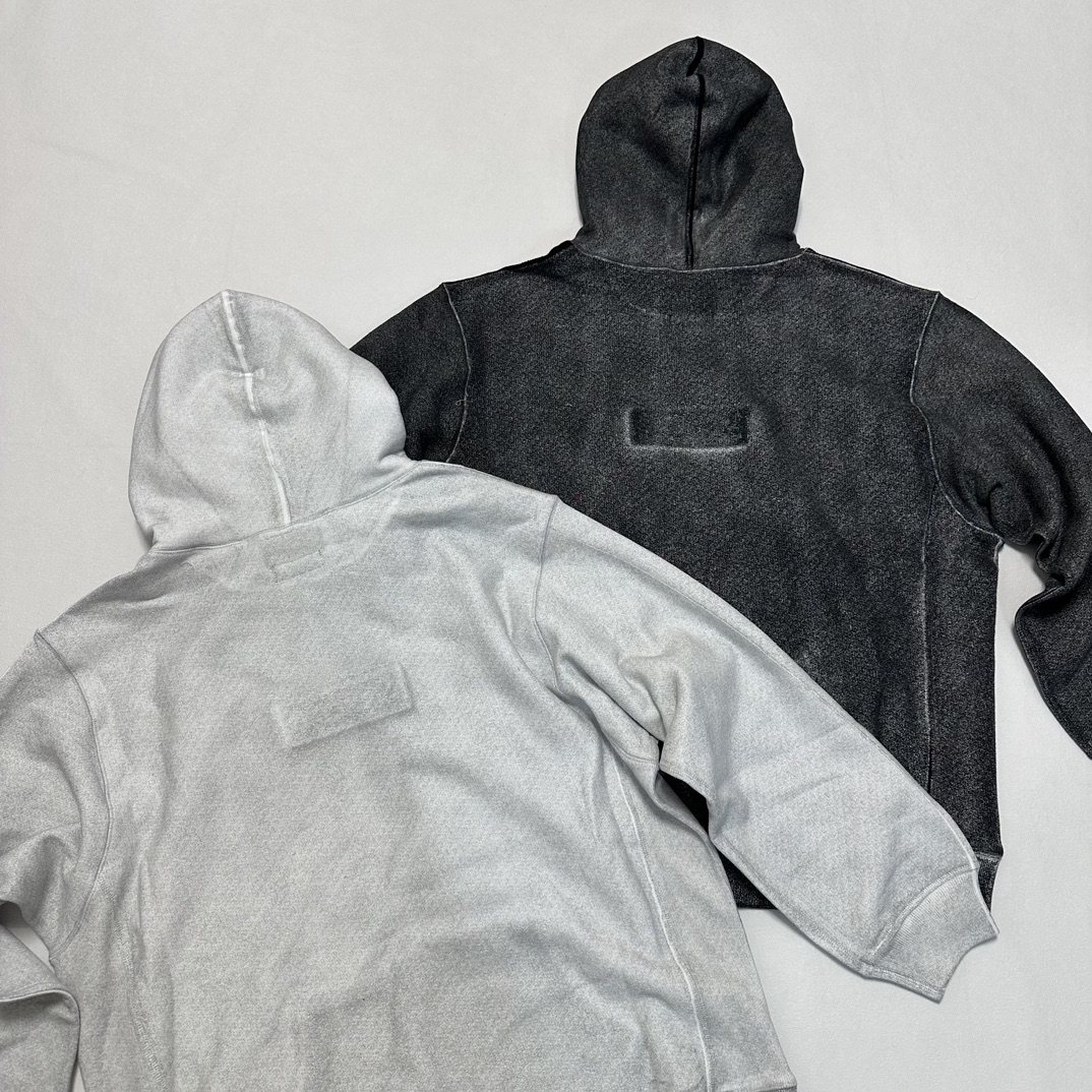 Supreme x MM6 Maison Margiela  马吉拉 FOIL BOX LOGO SWEATSHIRT 连帽 加绒长袖 黑色 灰色 SS24sw33