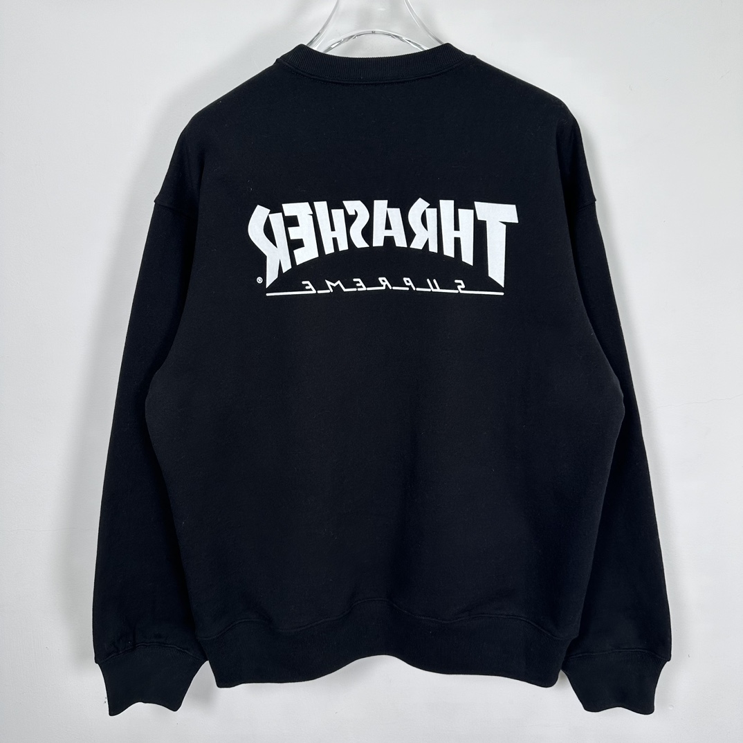  Supreme THRASHER FW24 WEEK6 Crewneck 圆领 人物 加绒 长袖卫衣  黑色 灰色  SUP-FW24-126