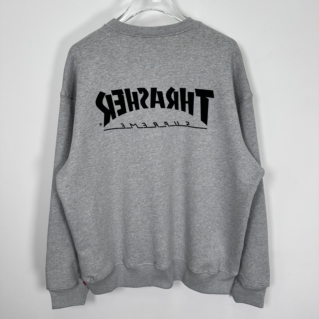  Supreme THRASHER FW24 WEEK6 Crewneck 圆领 人物 加绒 长袖卫衣  黑色 灰色  SUP-FW24-126