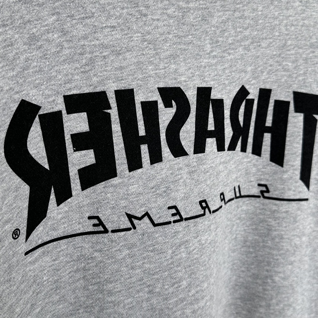  Supreme THRASHER FW24 WEEK6 Crewneck 圆领 人物 加绒 长袖卫衣  黑色 灰色  SUP-FW24-126