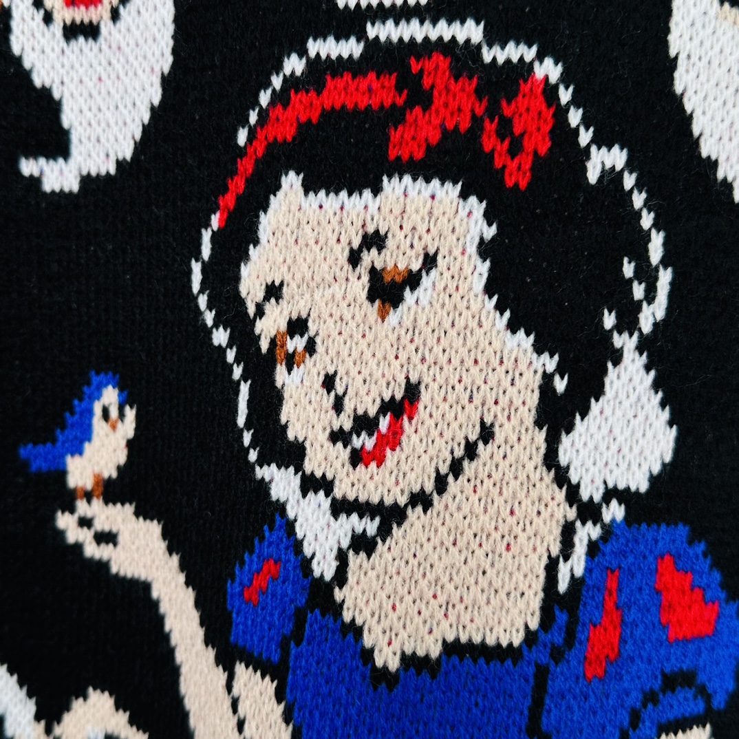   Supreme FW24 WEEK8 Show White Sweater 圆领 毛衣 人物 加绒 长袖卫衣  白雪公主 黑色 灰色