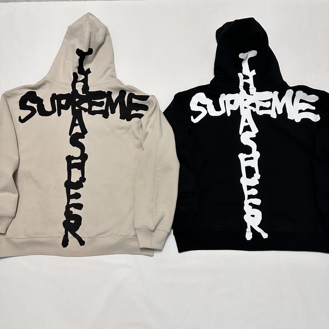  Supreme EHRASHER FW24 Zip Up Hooded SWEATSHIRT 连帽   拉链长袖卫衣 奶茶 黑色