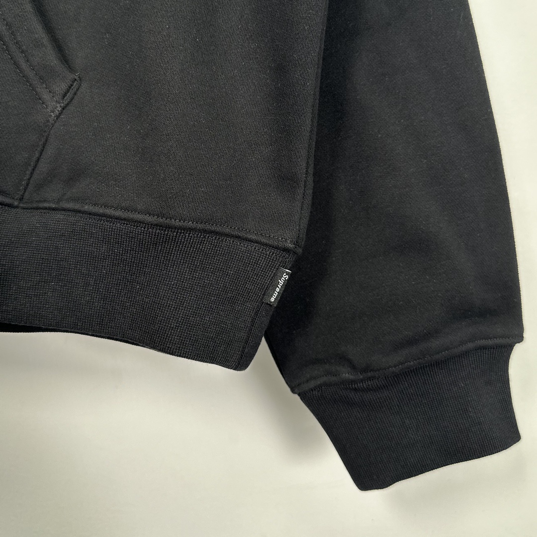  Supreme EHRASHER FW24 Zip Up Hooded SWEATSHIRT 连帽   拉链长袖卫衣 奶茶 黑色
