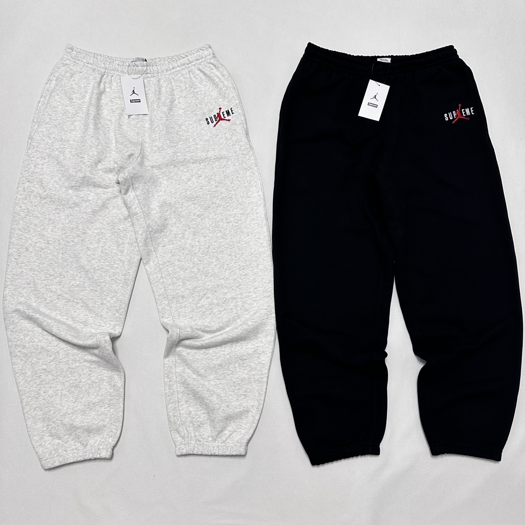  Supreme Jordan FW24 WEEK7 Sweatpant 抽绳宽松 长裤 运动裤 黑色 灰白