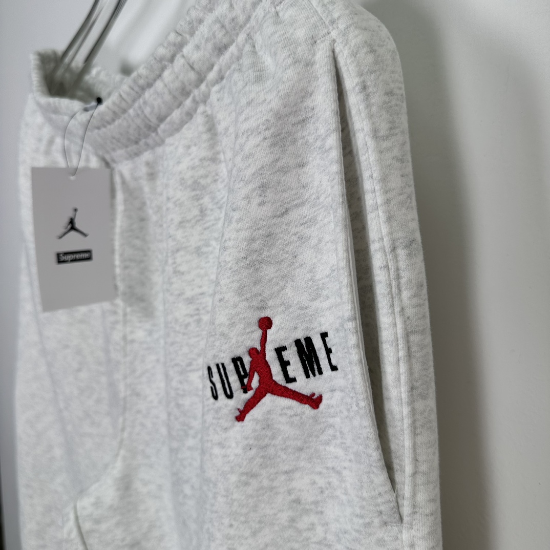  Supreme Jordan FW24 WEEK7 Sweatpant 抽绳宽松 长裤 运动裤 黑色 灰白