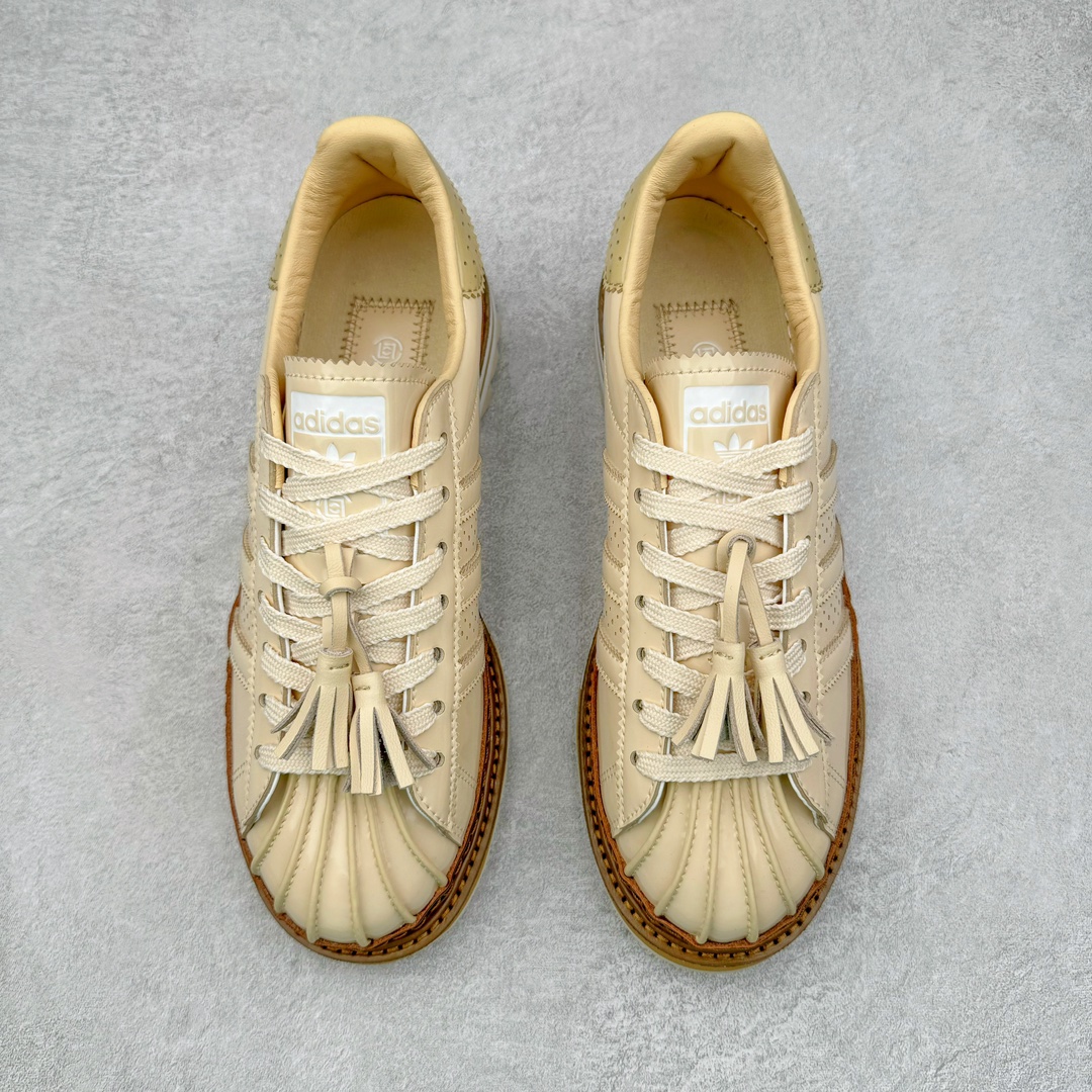  CLOT x Neighbored x adidas Originals Superstar 陈冠希 低筒 复古板鞋 休闲鞋 男鞋 女鞋  米黄 JQ6117