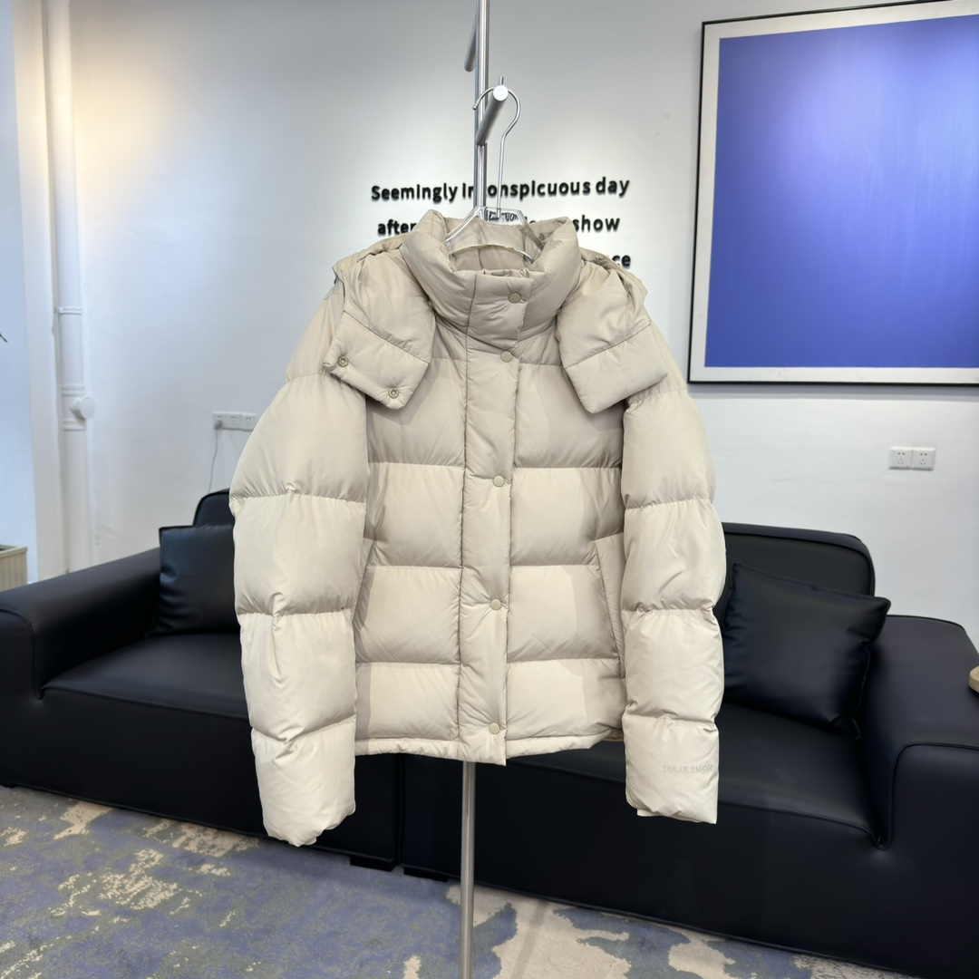 Lululemon 露露乐蒙 Wunder Puff 纯色拉链连帽长袖短款五格羽绒服 凤搂 女款 浅驼色