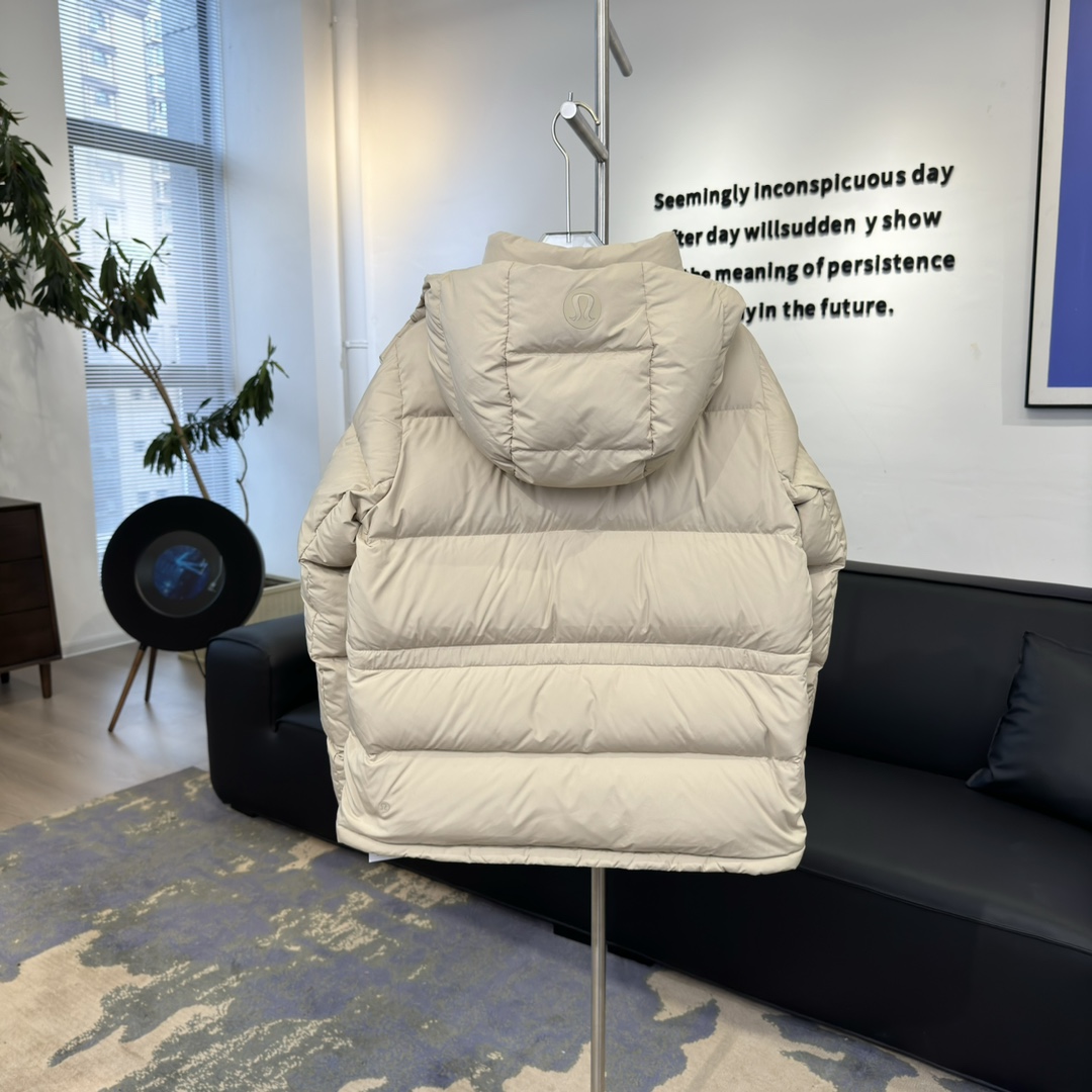 Lululemon 露露乐蒙 Wunder Puff 纯色拉链连帽长袖短款五格羽绒服 凤搂 女款 浅驼色