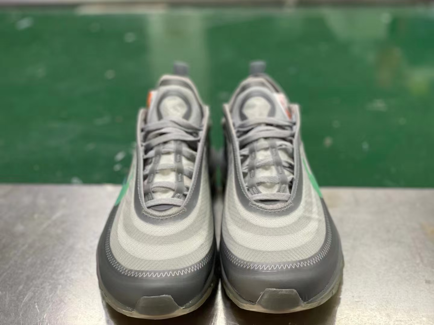  OFF-WHITE Air Max 97 Menta THE TEN  低筒 气垫跑步鞋 休闲鞋 男鞋 女鞋 波鞋  银色彩虹  AJ4585-101