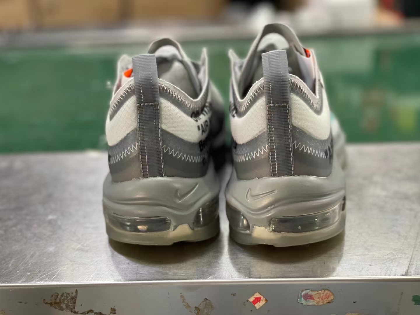  OFF-WHITE Air Max 97 Menta THE TEN  低筒 气垫跑步鞋 休闲鞋 男鞋 女鞋 波鞋  银色彩虹  AJ4585-101