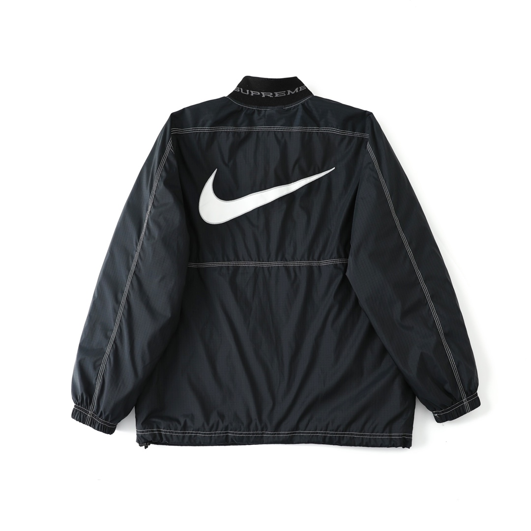 Supreme x Nike  联名款  保暖夹克 棉服 长袖 秋冬款 男女同款  反光线 黑色 白色 
