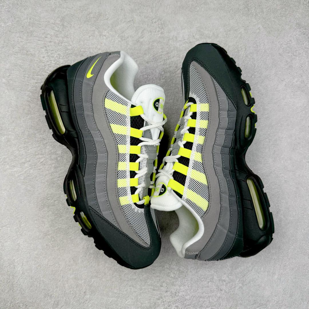 升级最终版 Nike Air Max 95 OG Neon 低筒 网布防滑 运动鞋 休闲鞋 球鞋 男鞋 波鞋 黑白灰 渐变 554970-071