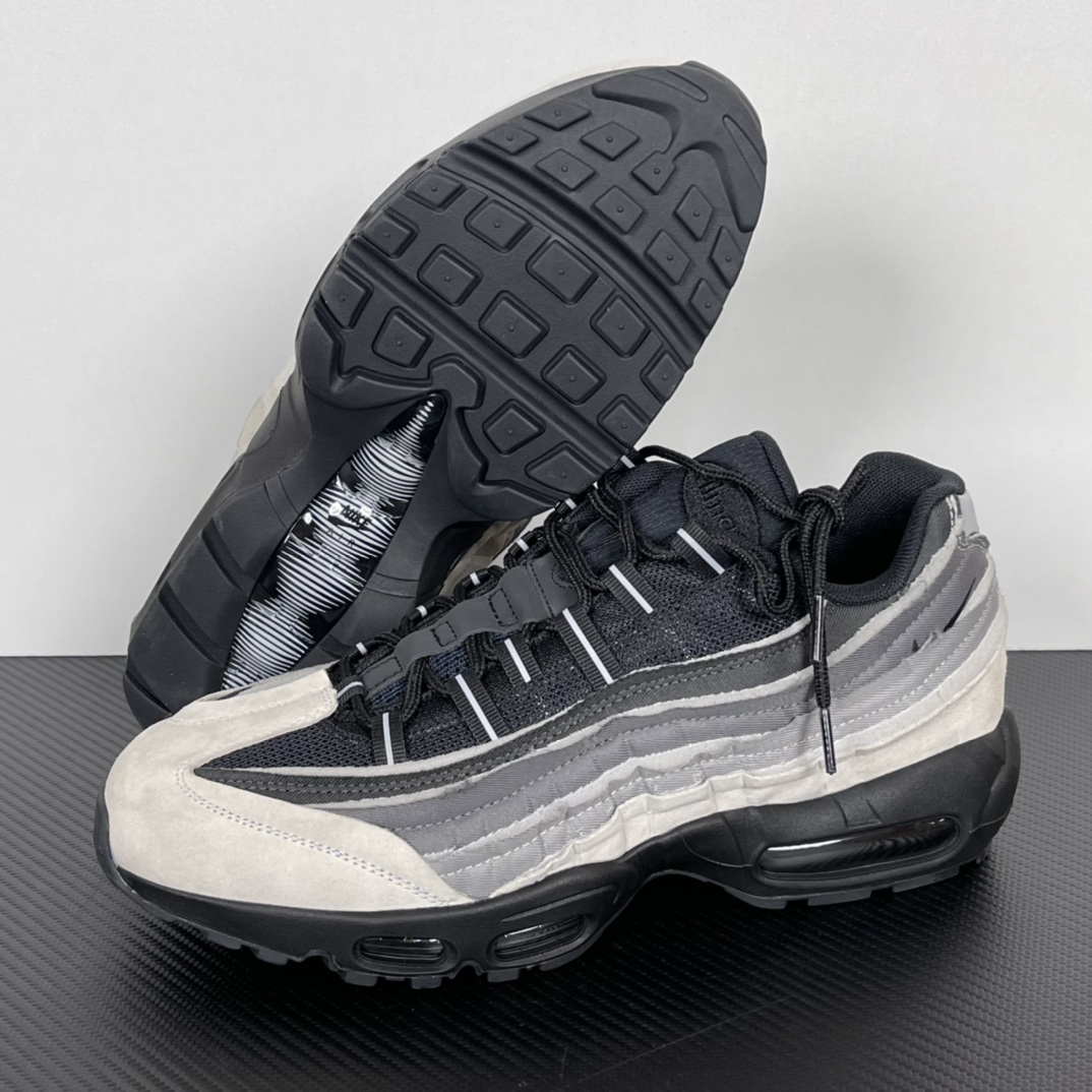 升级最终版 CDG  Max 95 OG Neon 低筒 网布防滑 运动鞋 休闲鞋 球鞋 男鞋 波鞋 黑白灰 CU8406-101